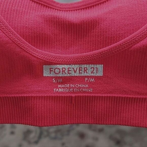 BNWT F21 red seamless ribbed bralette - Picture 7 of 12